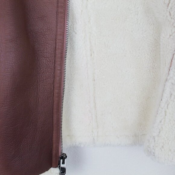 NWT Theory Genuine Shearling Cozy Moto Jacket - Picture 10 of 16